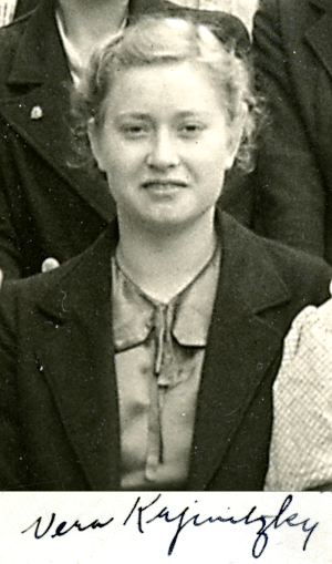 1938 Ladysmith High School graduation photo and signature of Vera Krjivitzky